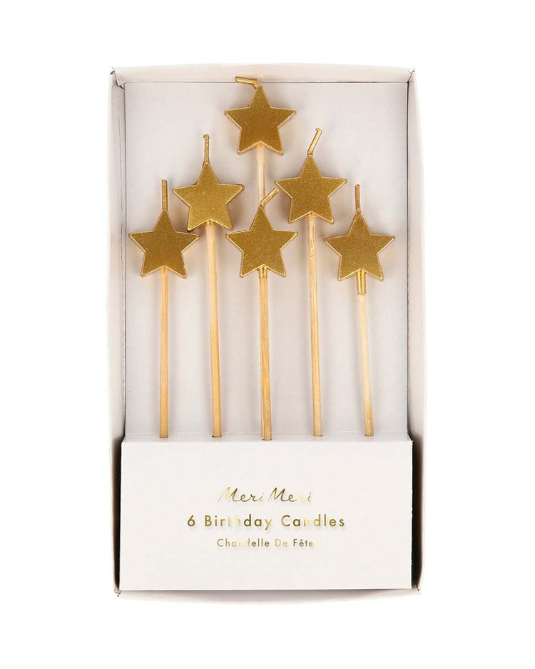 Little meri meri party gold star candles