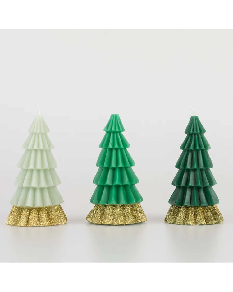 Little meri meri party green tree candles
