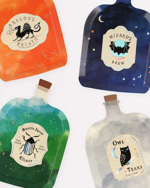 Little meri meri party making magic potion bottle plates
