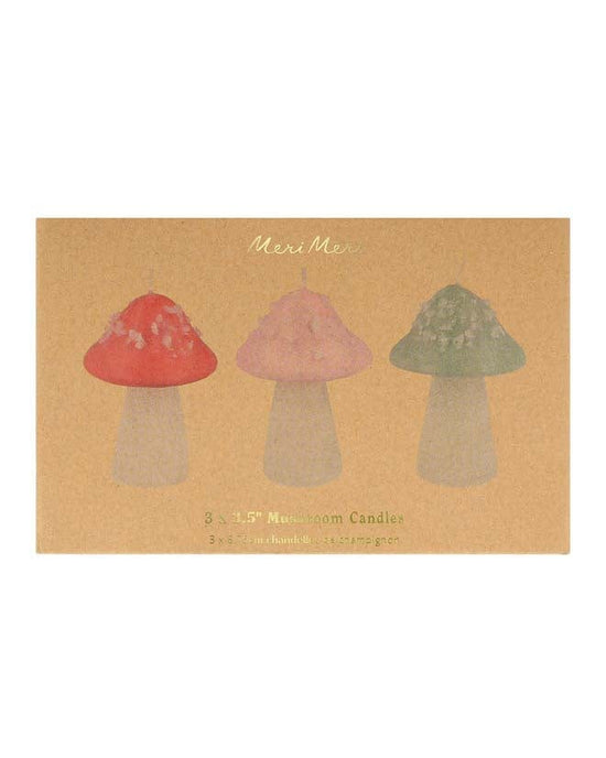 Little meri meri party mushroom candles