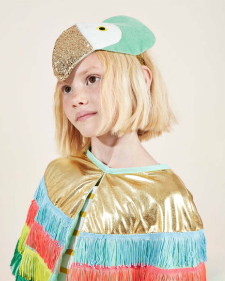 Little meri meri play parrot fringed cape dress up set