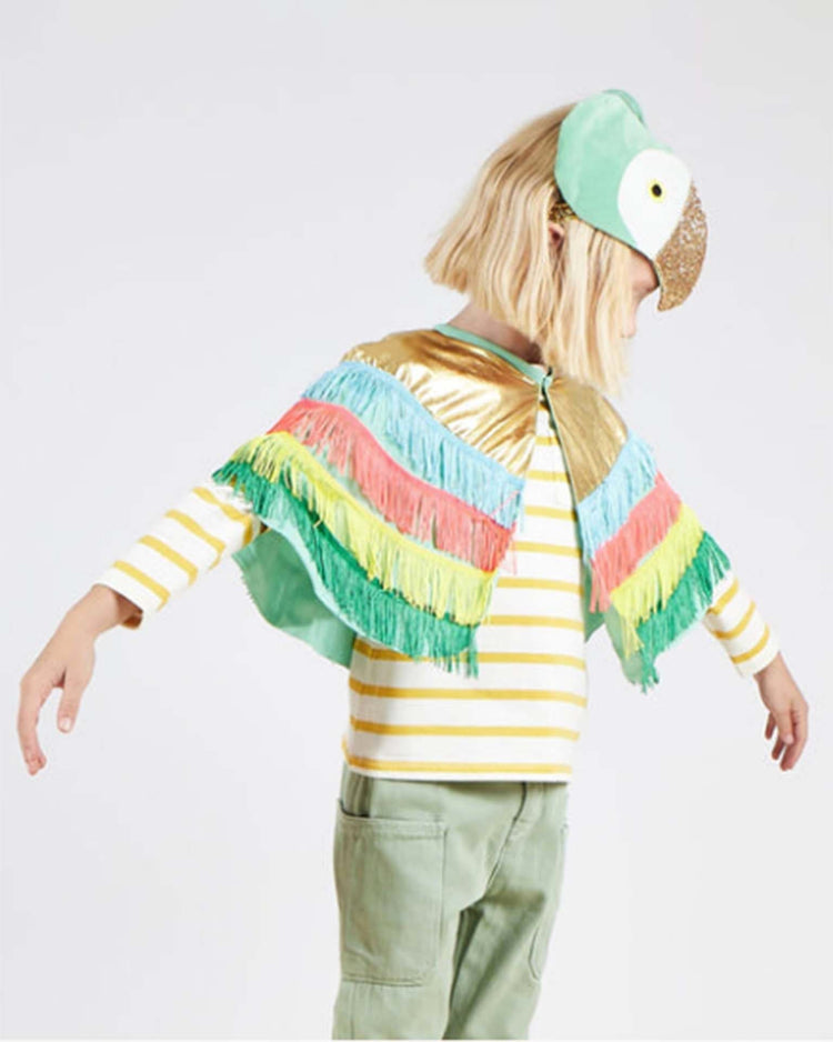 Little meri meri play parrot fringed cape dress up set