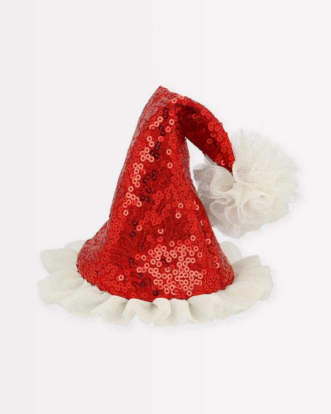 Little meri meri party sequin santa hat hair clip