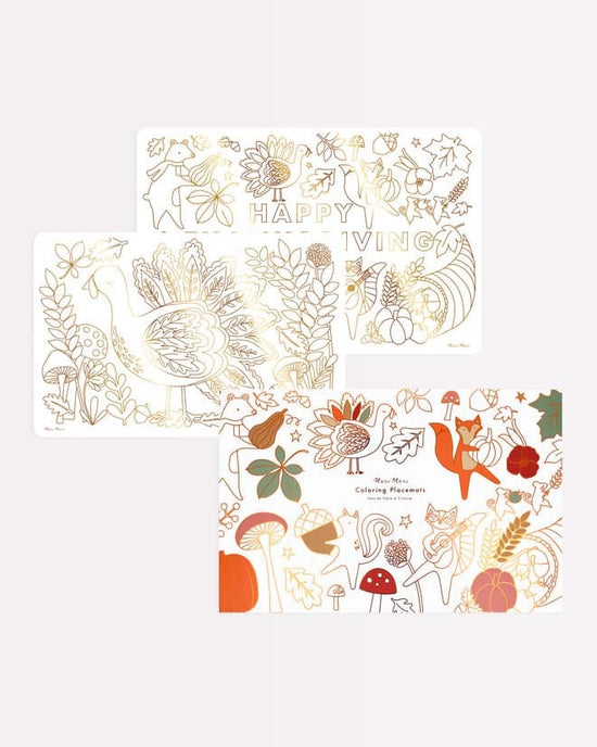 Little meri meri play thanksgiving coloring placemats