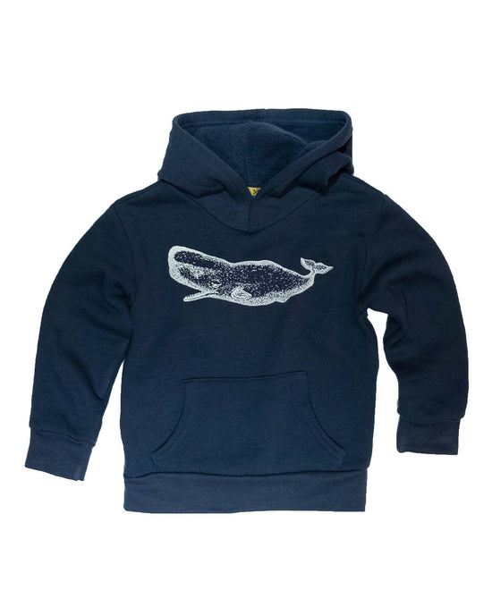 Little milo in maine boy whale hoodie in navy