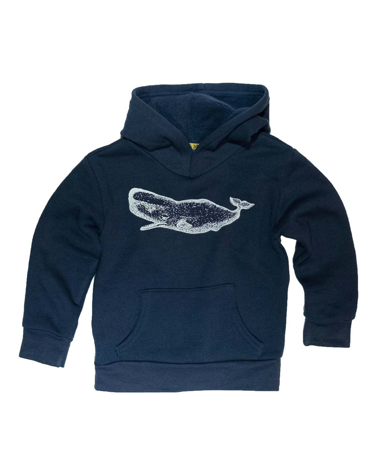 Little milo in maine boy whale hoodie in navy