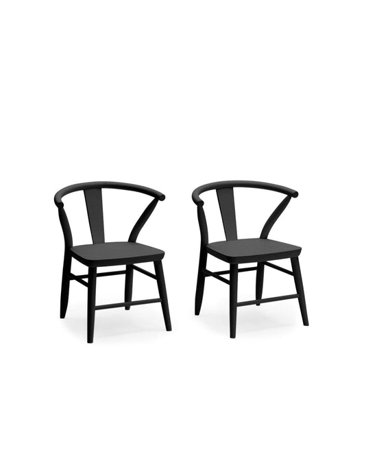 Little Milton & Goose Furniture Black Crescent Chair, Set of 2