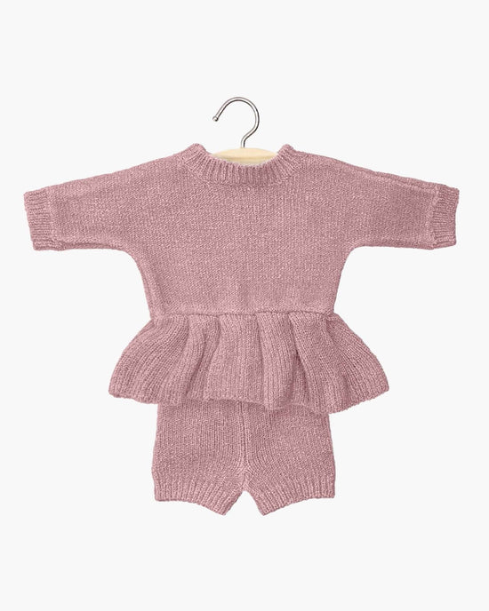 Little Minikane play félicie knit set in tea pink