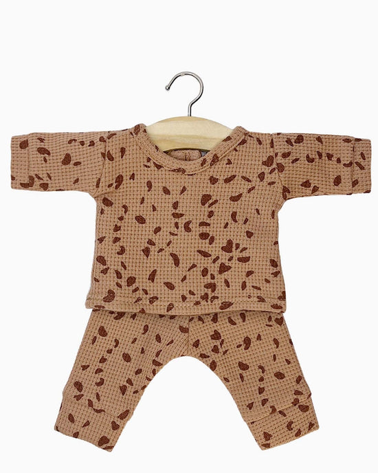 Little Minikane play morgan pajamas in pebble brown sugar