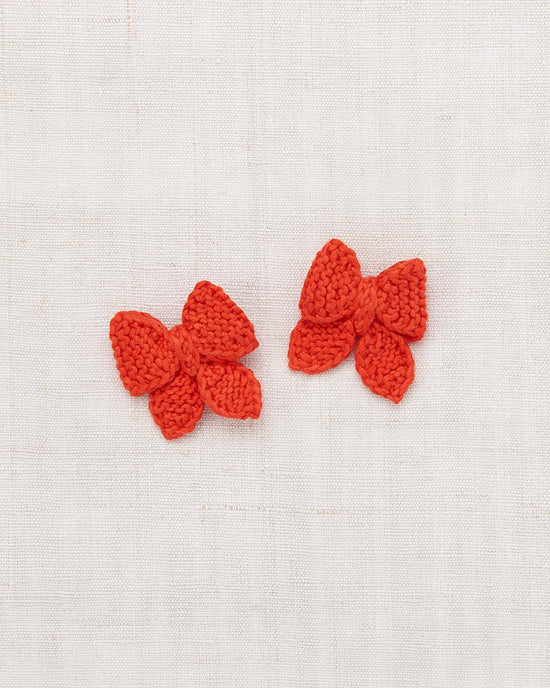 Little misha + puff accessories one size baby puff bow set in persimmon