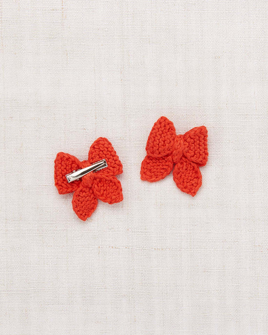 Little misha + puff accessories one size baby puff bow set in persimmon