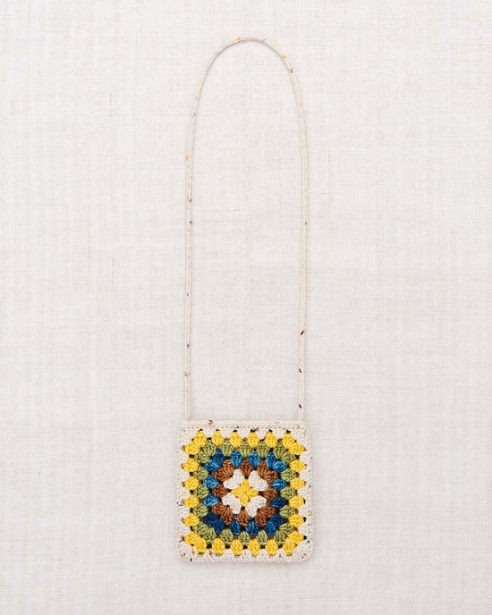Little misha + puff accessories one size crochet big square bag in iris confetti