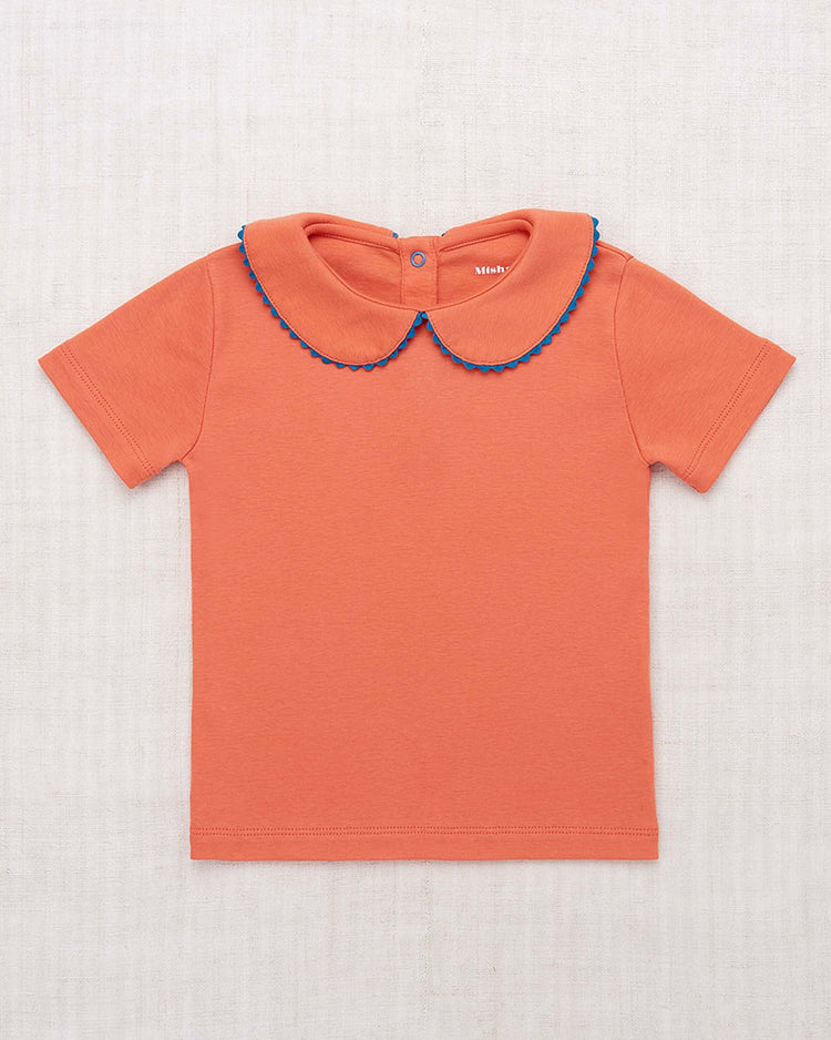 Little misha + puff kids rickrack collar tee in gamberetto