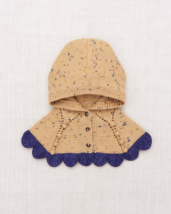 Little misha + puff accessories scallop capelet in camel confetti