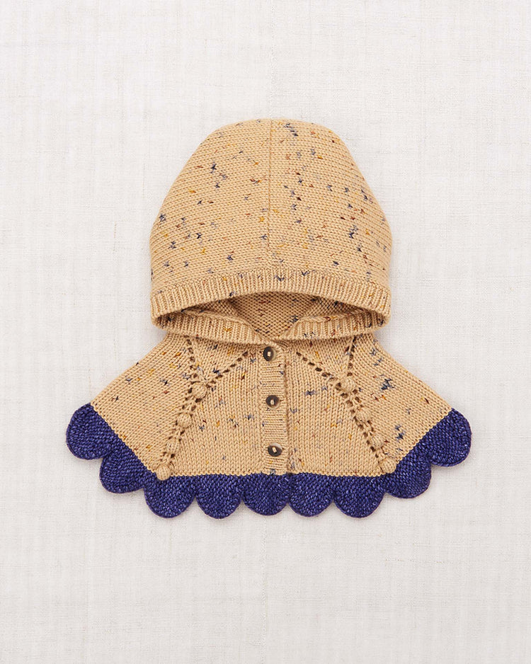 Little misha + puff accessories scallop capelet in camel confetti