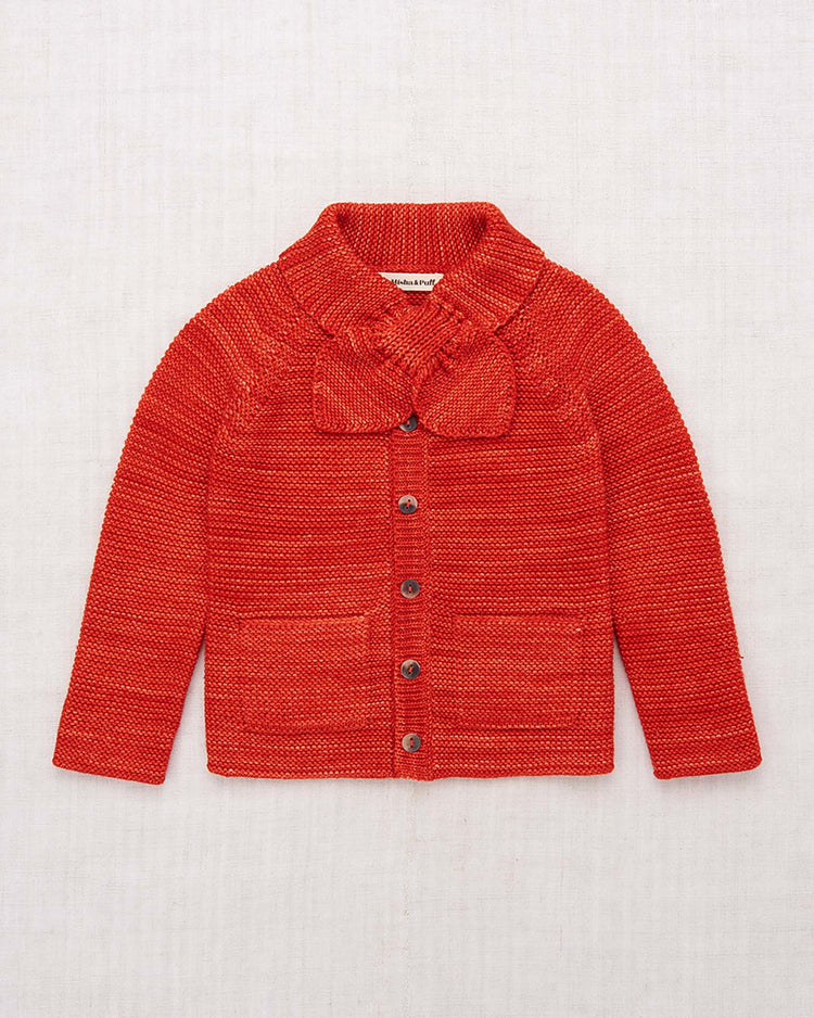 Little misha + puff kids scout cardigan in red flame