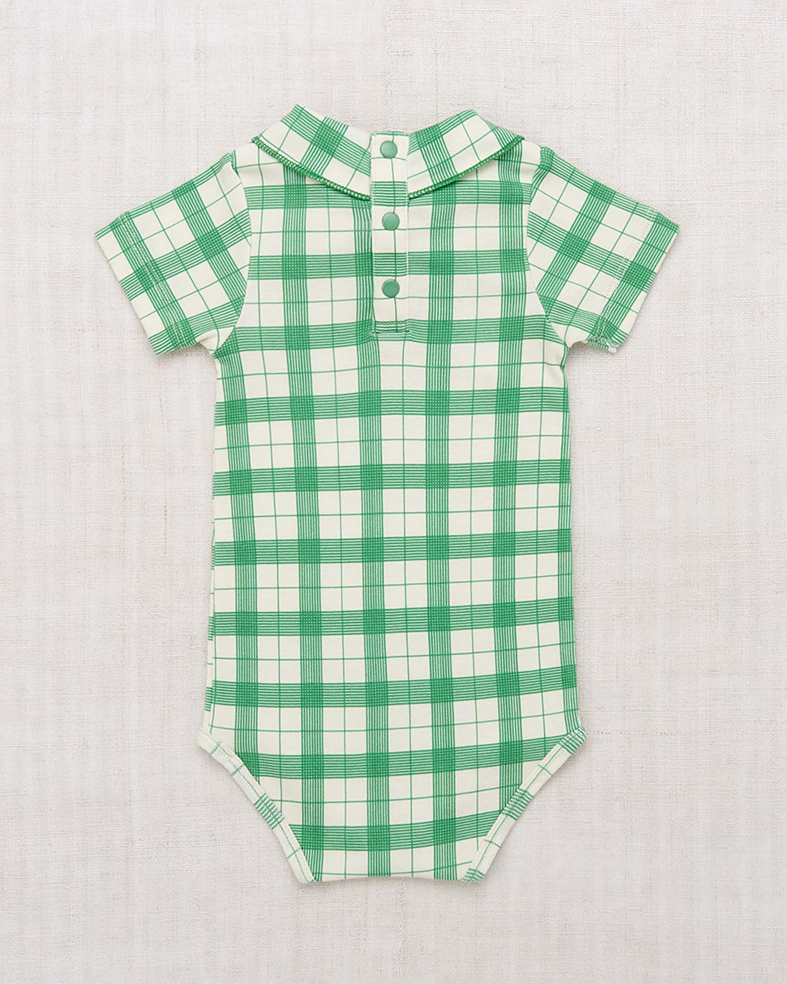 misha + puff short sleeve scout onesie in string piazza at Little