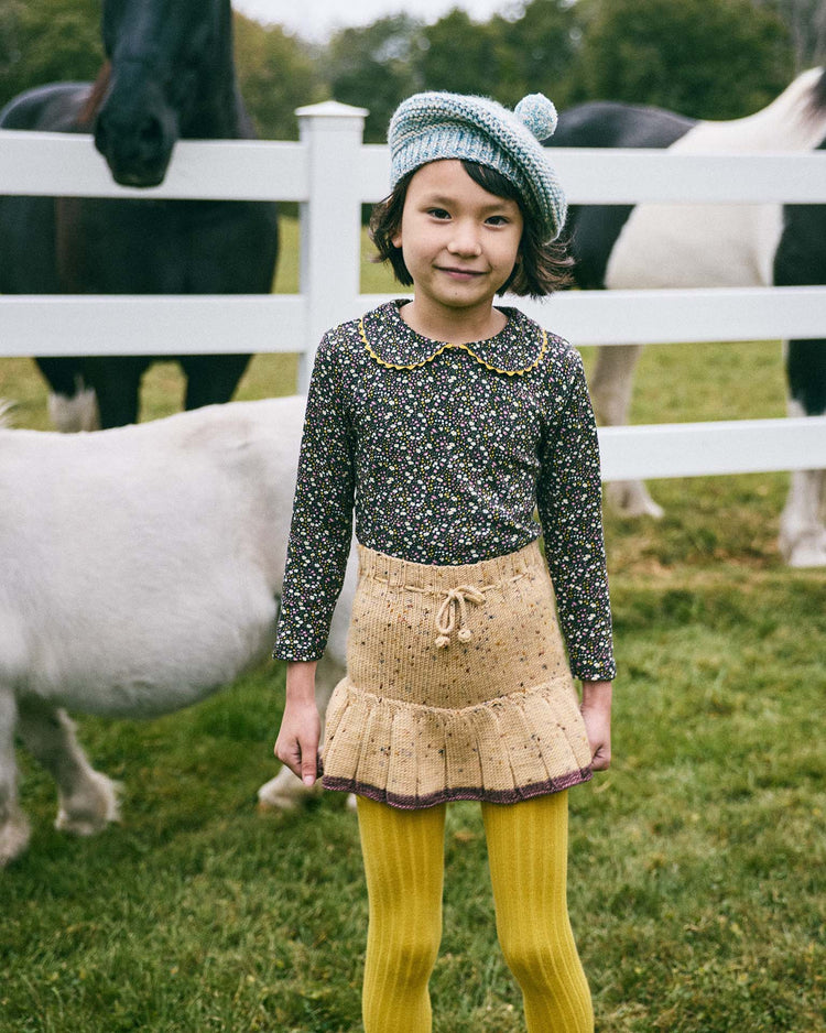 misha + puff skating pond skirt in camel confetti at Little