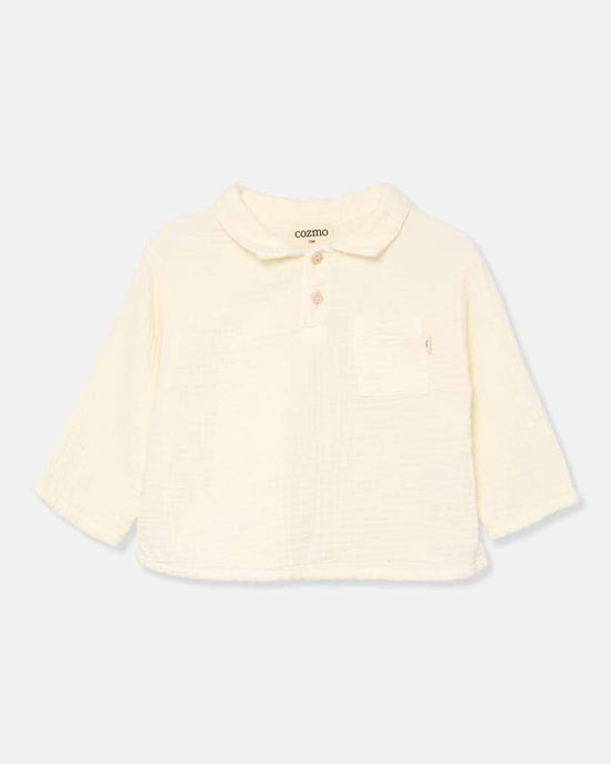Little my little cozmo kids bernat textured shirt in ivory