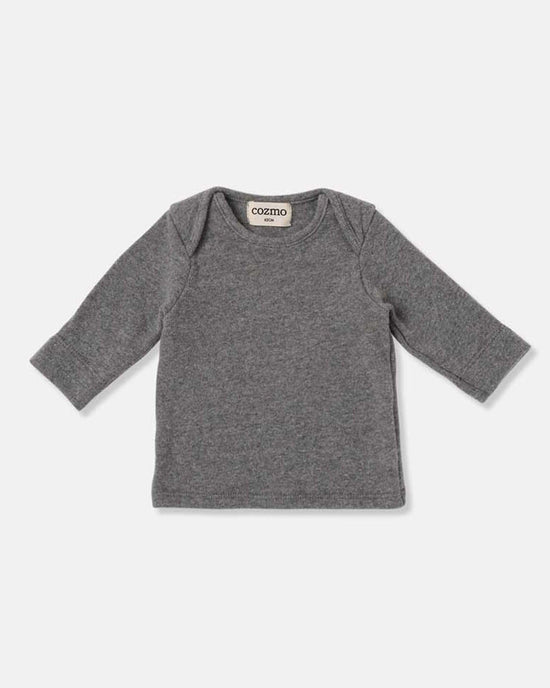 Little my little cozmo baby blair soft knit newborn top in grey
