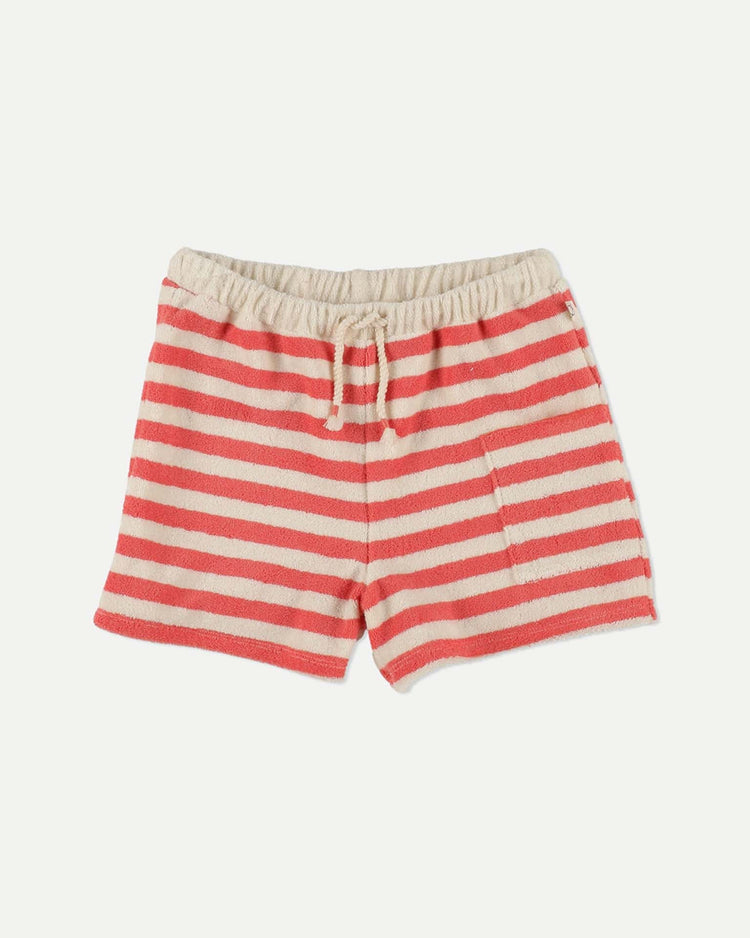 Little my little cozmo kids brody shorts in pink ruby stripes