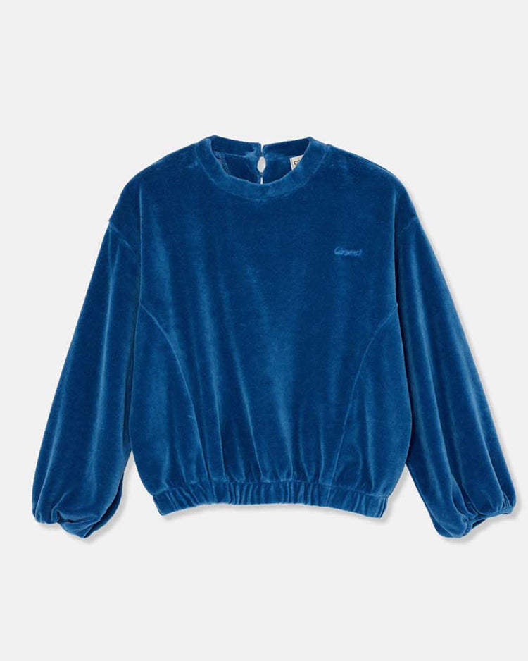 Little my little cozmo kids leire velour sweatshirt in blue