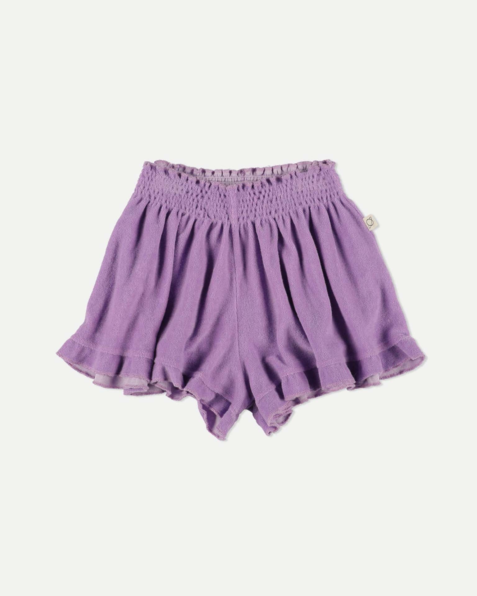 Little my little cozmo kids louise ruffle shorts in purple