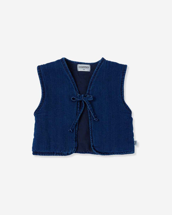 Little my little cozmo baby megan herringbone denim baby vest