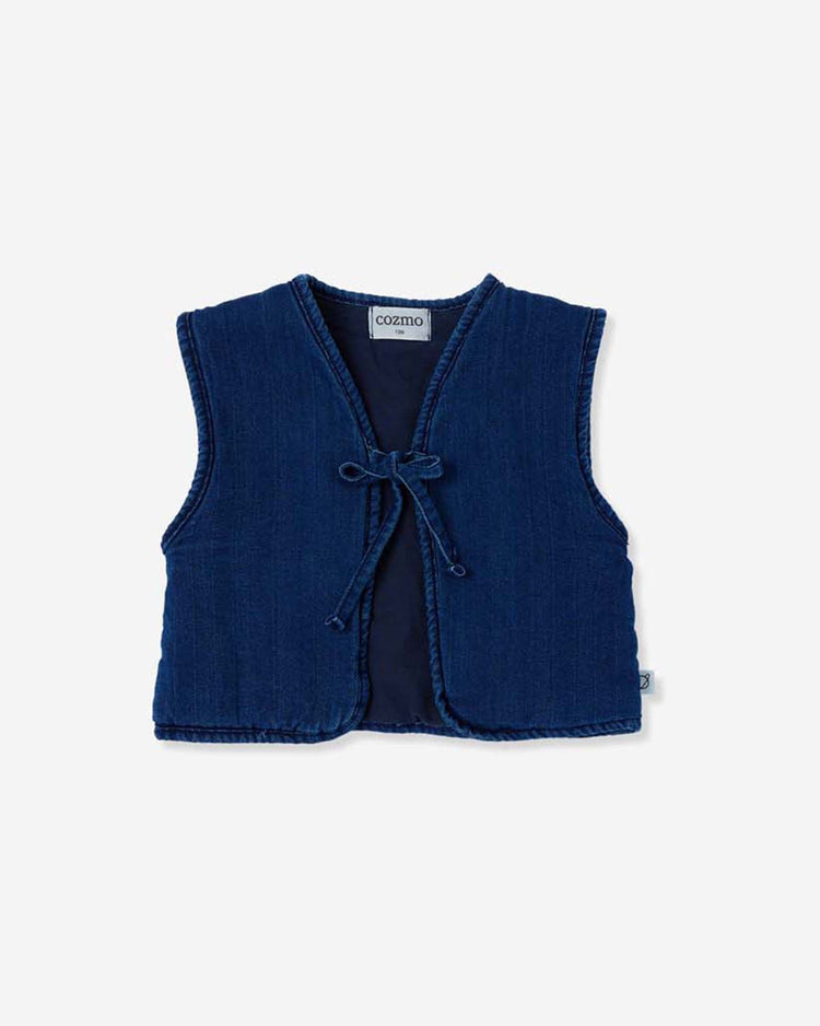 Little my little cozmo baby megan herringbone denim baby vest