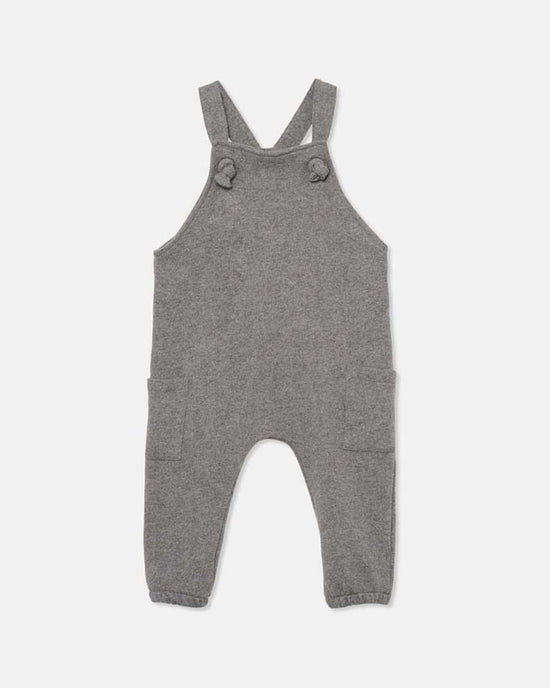 Little my little cozmo baby ronie knit baby overalls in grey