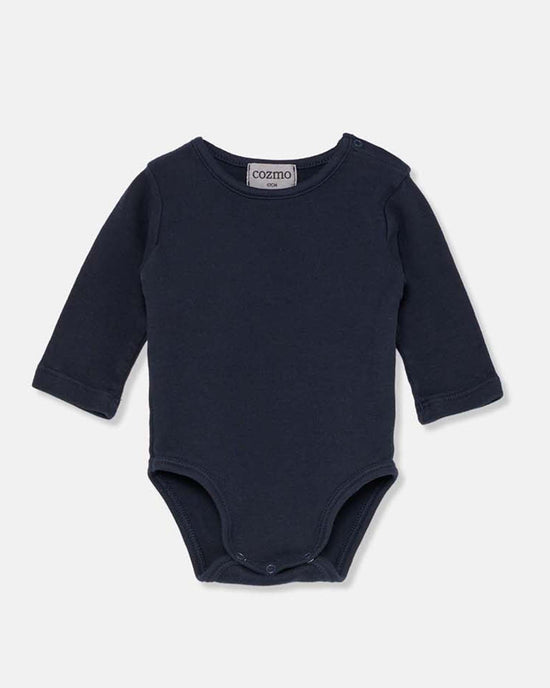 Little my little cozmo baby sasha jersey newborn bodysuit in navy