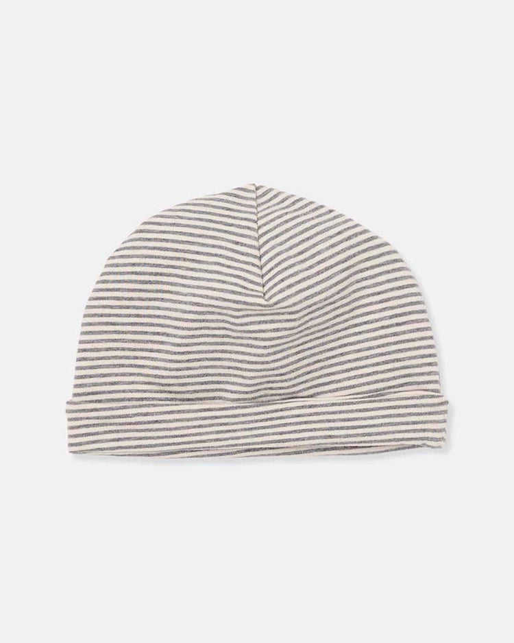 Little my little cozmo baby one size striped newborn beanie in grey