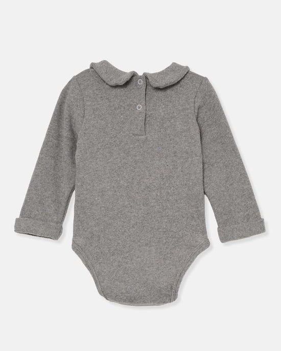 Little my little cozmo baby ter soft knit baby bodysuit in grey