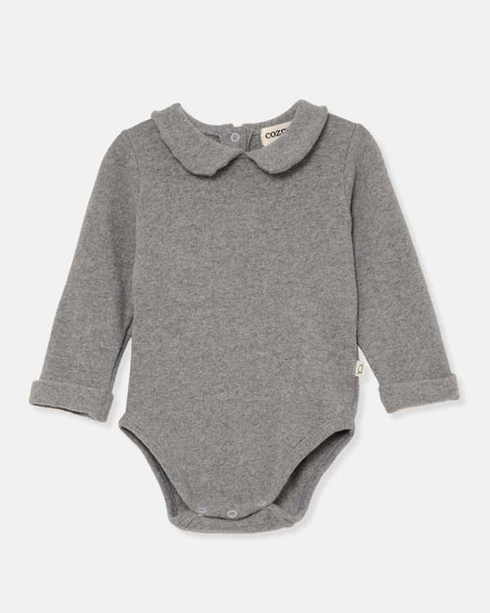 Little my little cozmo baby ter soft knit baby bodysuit in grey