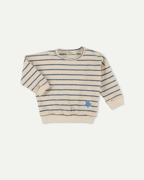 Little my little cozmo baby thiago baby sweatshirt in blue stripes