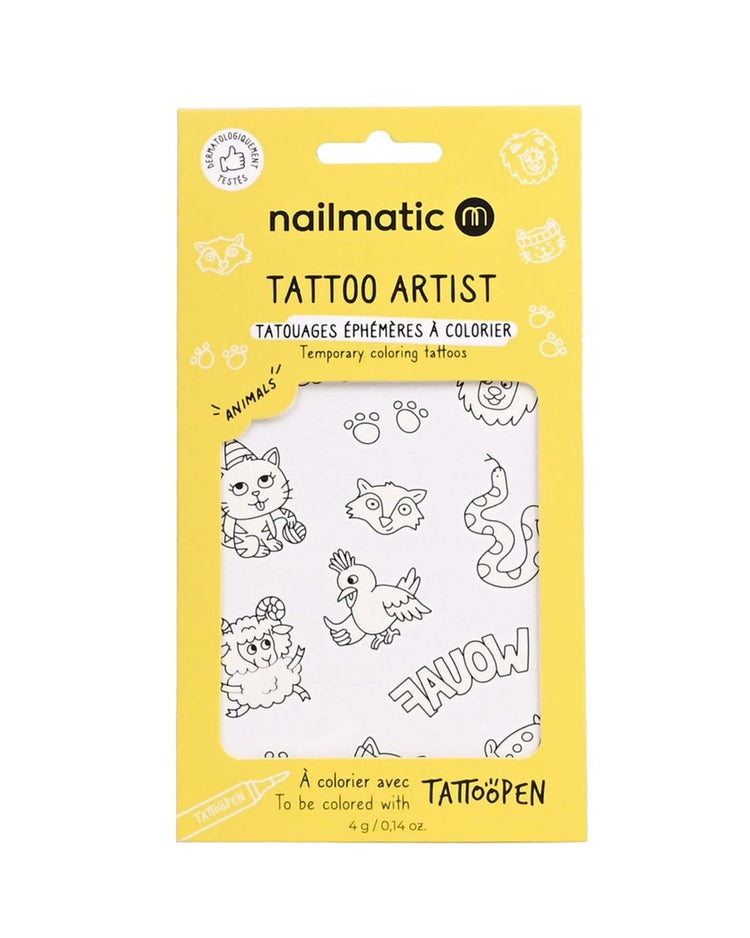 Little nailmatic accessories temporary coloring tattoos - animals