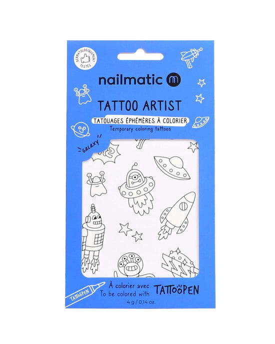 Little nailmatic accessories temporary coloring tattoos - galaxy