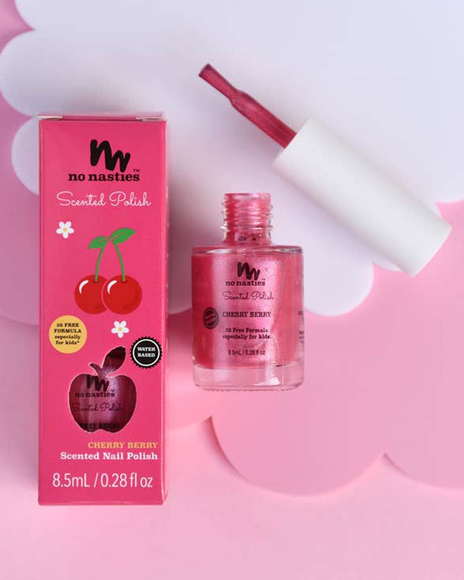 Little no nasties play water based nail polish in cherry berry