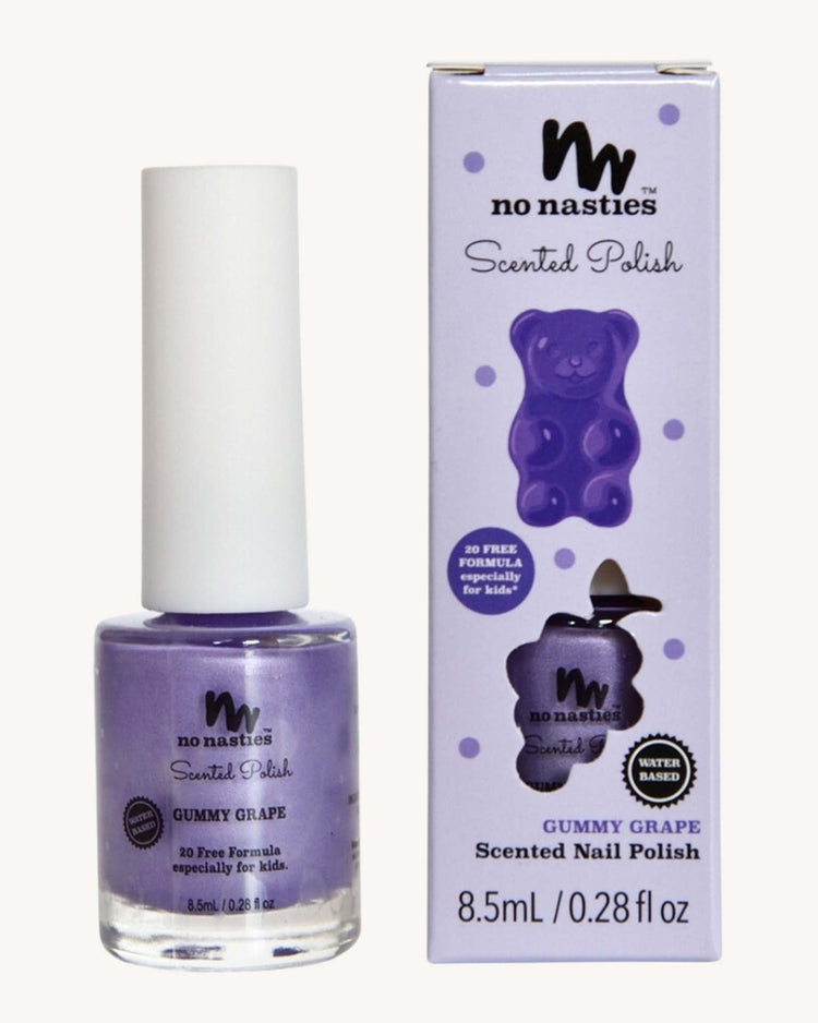 Little no nasties play water based nail polish in gummy grape