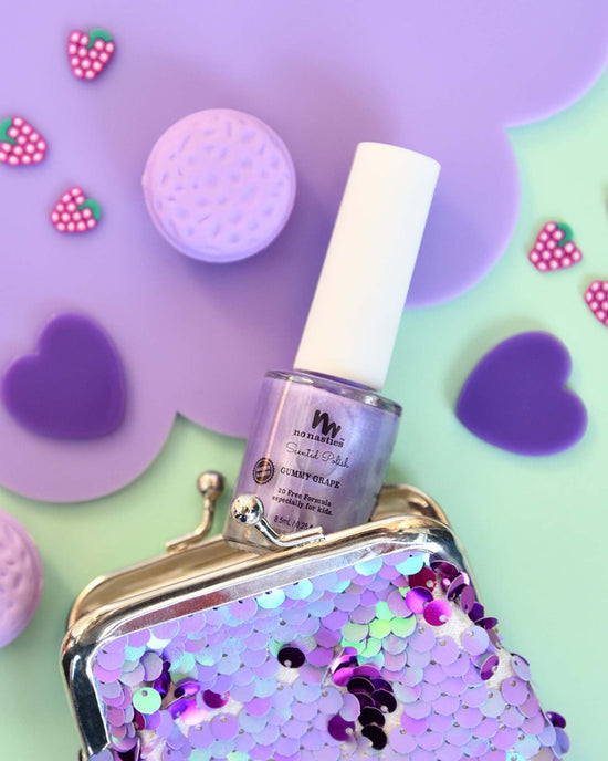 Little no nasties play water based nail polish in gummy grape