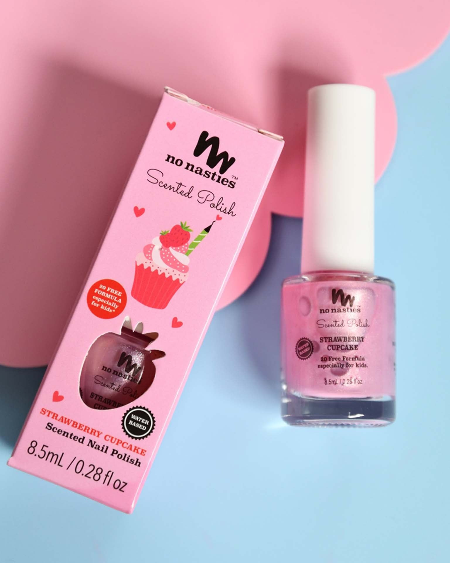 Little no nasties play water based nail polish in strawberry cupcake