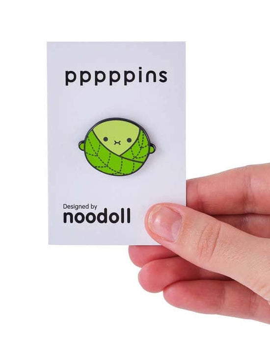 Little noodoll accessories riceprout green brussel sprout enamel pin