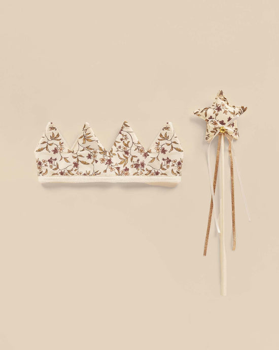 Little Noralee accessories crown & wand in fig floral
