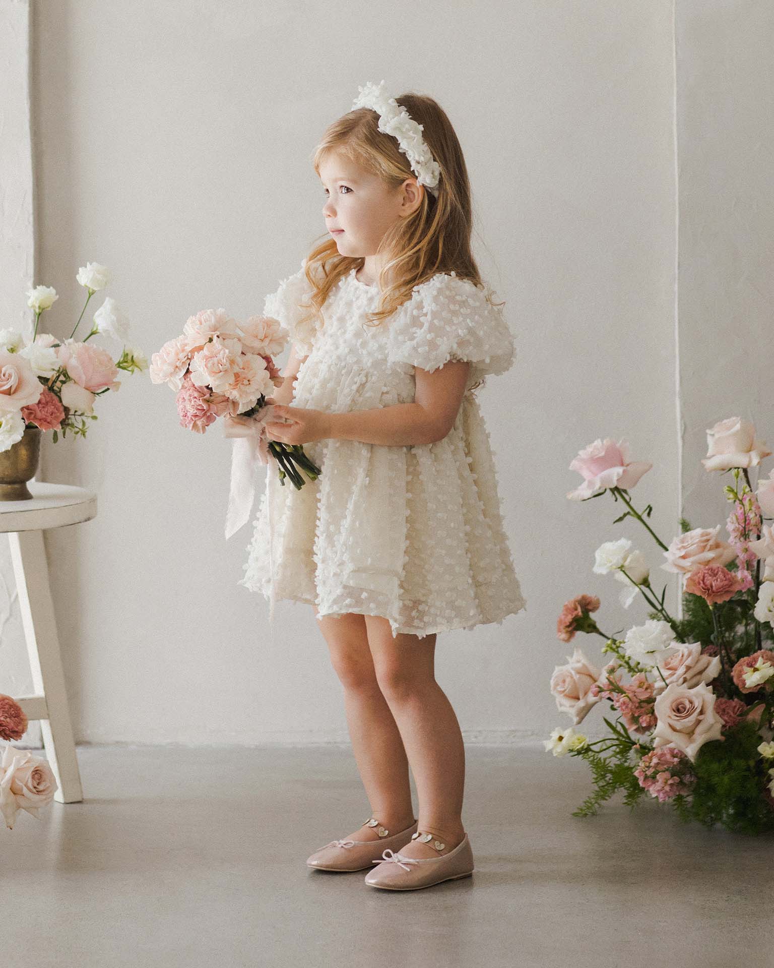 noralee luna dress in ivory at Little