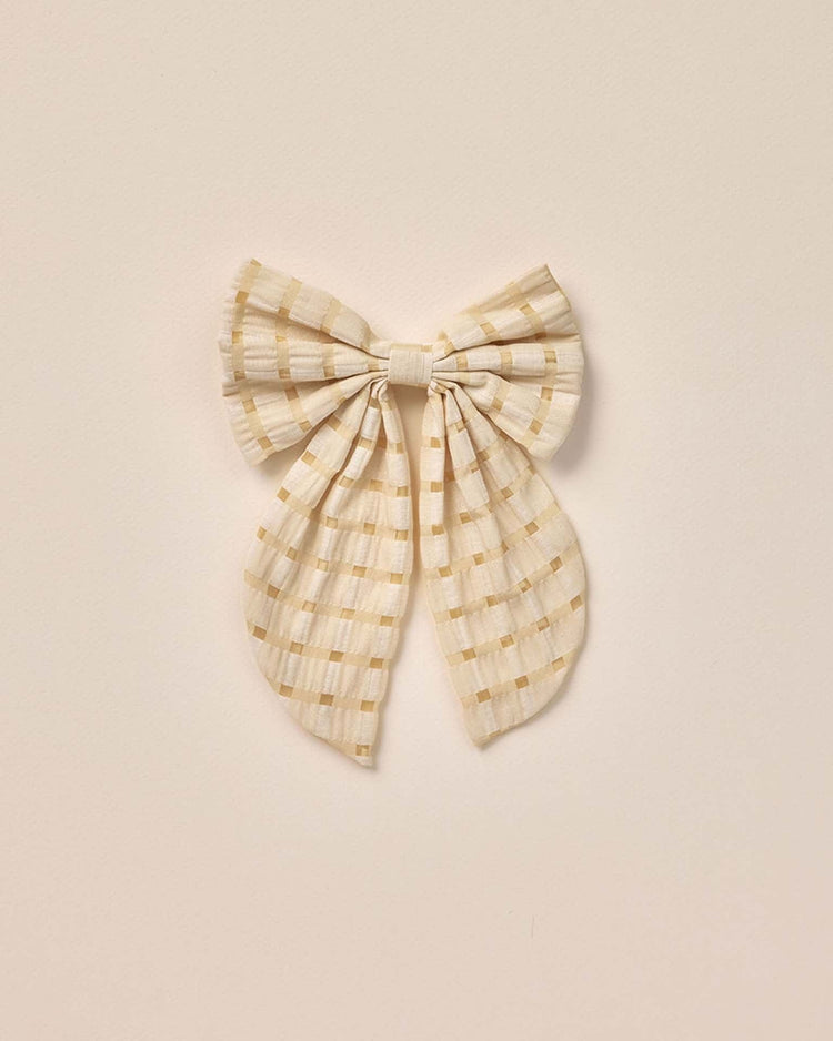 Little noralee accessories oversized bow in lemon check