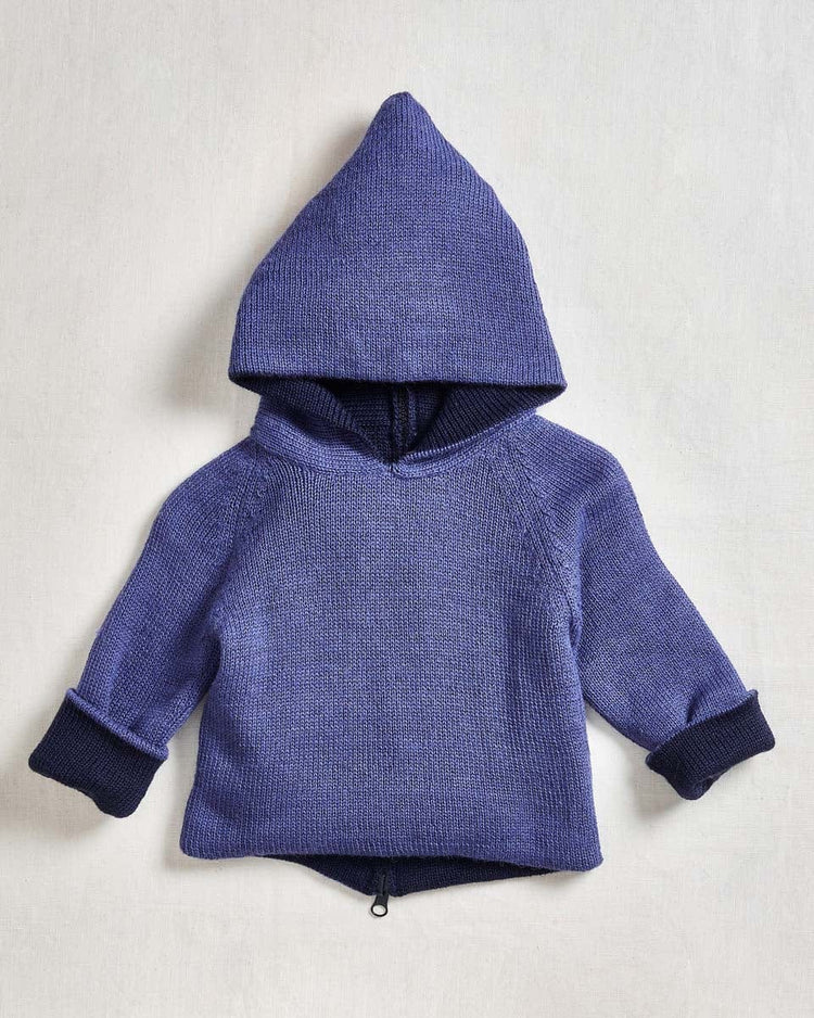 Little oeuf kids reversible hoodie in lilac + indigo