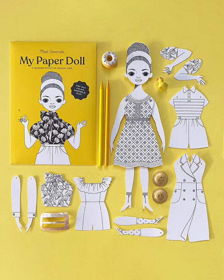 Little of unusual kind play amanda coloring paper doll kit
