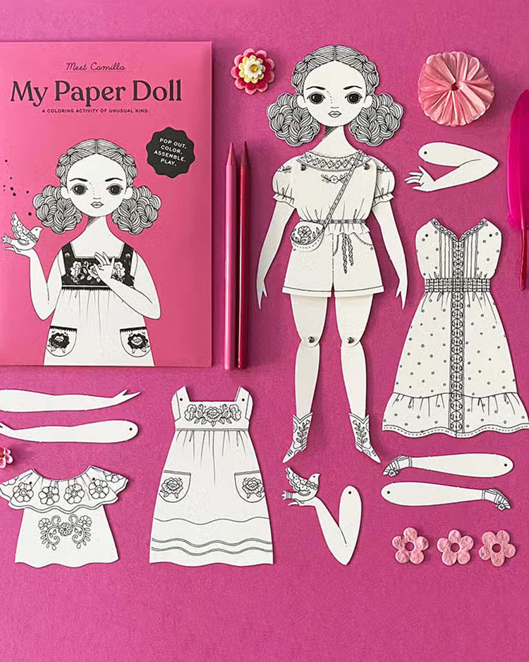 Little of unusual kind play camilla coloring paper doll kit