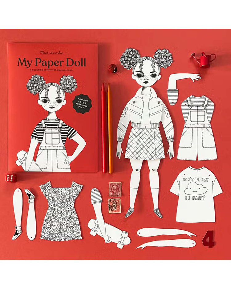 Little of unusual kind play frankie coloring paper doll kit