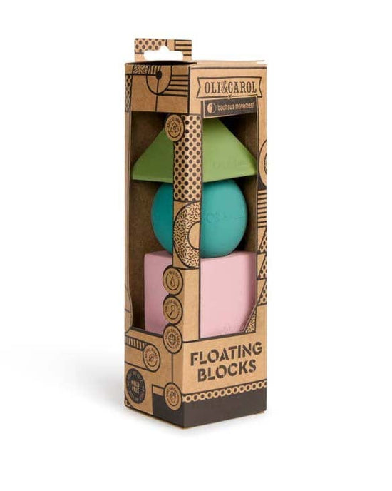 Little oli + carol baby accessories bauhaus floating blocks in pastel colors